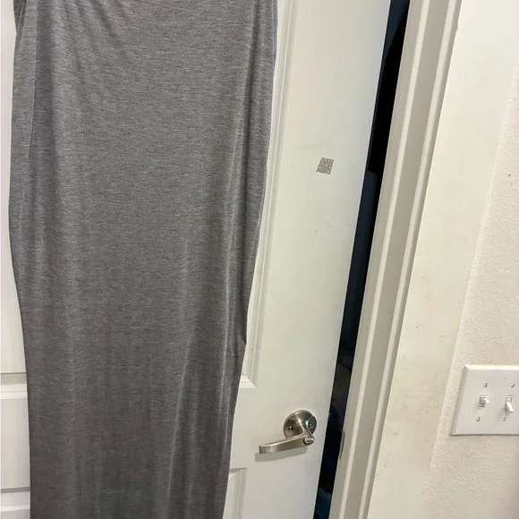 Helmut Lang Heather Gray Maxi Skirt — Sleek Jersey Column - Picture 1 of 3
